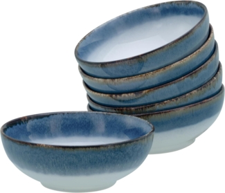 CreaTable 21692 Cascade Smoothie Bowls Set Steinzeug, blau, 6-teilig (1 Set)