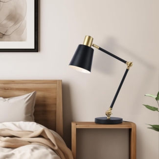 Tischleuchte Abergele Schwarz / Goldfarben [lux. pro]