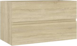 vidaXL Waschbeckenunterschrank Sonoma-Eiche 80x38,5x45cm Holzwerkstoff 804749