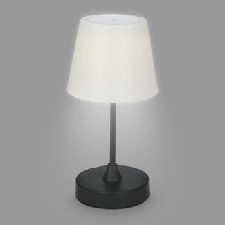 BRILONER Leuchten - LED Außen-Tischlampe Akku, Dimmbar, LED Tischleuchte Kabellos, Dekolampe, Touchfunktion, IP44, 4000K Neutralweiß, Schwarz-Weiß, 300x145mm (HxD), 7032-415