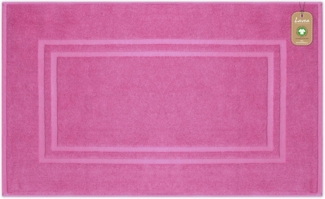 Lavea Badematte Bali, Höhe 3 mm, rutschhemmend, beidseitig nutzbar, strapazierfähig, fußbodenheizungsgeeignet, waschbar, schnell trocknend, Bio-Baumwolle, rechteckig, hochwertiger und nachhaltiger Premium Duschvorleger – saugstarke Faser
