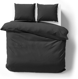 Lorena Mako-Satin Bettwäsche Venedig|200x200 cm + 2x 80x80 cm| anthrazitLorena Mako-Satin Bettwäsche Venedig