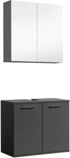 mokebo Badmöbel-Set Der Steuermann, (2-teilig), Unterschrank & Spiegelschrank fürs Bad in Schwarz