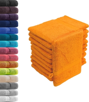 10er Set Waschhandschuhe Waschlappen Terra 16x21 cm | 100% Baumwolle Frottier | Oeko-TEX® Standard 100 | Premium Qualität 500 g/m²