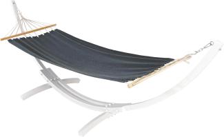Hängematte mit Gestell HWC-J46, Hängeschaukel, bis 200kg Holzgestell MVG-zertifiziert 320cm ~ weiß, Matte grau
