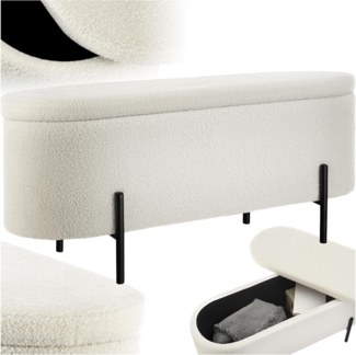 tectake Bank Sitzbank, mit Bouclé-Stoff