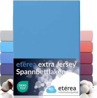 etérea Extra Jersey Spannbettlaken Hellblau 180x200 - 200x220 cm