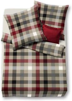 Fleuresse gewebte Edelflanell Bettwäsche Lech Karo klassik|200x200 cm + 2 x 80 x 80 cm