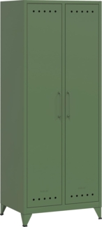 Bisley Fern Maxi Kleiderschrank aus Metall | Metallschrank im Retro-Instustrial Design in olivgrün, FERMAX-623