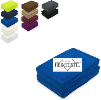 Doppelpack Frottee Spannbettlaken Premium Royalblau 90 - 100 x 200 cm