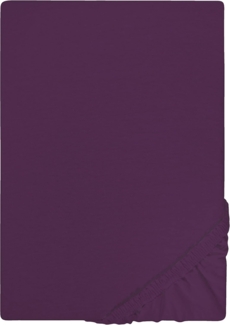 Biberna Jersey-Spannbetttuch, 100 % Baumwolle, Dunkelviolett, 1x 140x200 cm - 160x200 cm