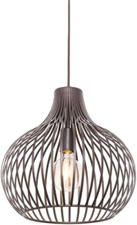 Qazqa Pendelleuchte Saffira, ohne Leuchtmittel, E27, Braun, Modern, Aluminium, 1-flammig