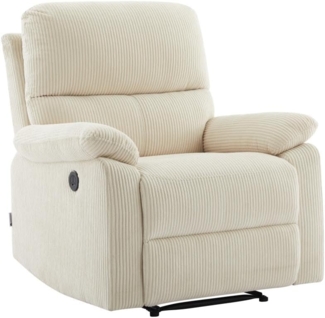 Vente-unique - Relaxsessel elektrisch - Cord - Beige - LUNANO