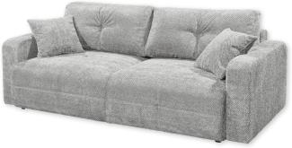 BULLET Bequemes Schlafsofa mit Bettkasten, Stoffbezug Silber - Klappbares Sofa mit Schlaffunktion - 235 x 88 x 120 cm (B/H/T)