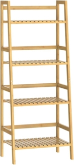 Casaria Standregal mit 4 Ebenen, Bambus natur, 48 x 32 x 123 cm