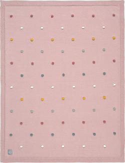 Lässig Babydecke - Knitted Blanket GOTS Dots Dusky Pink