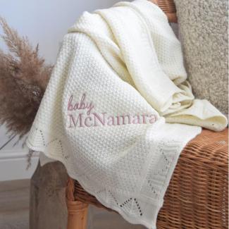 Personalisierte Strickdecke Baby,babydecke Mit Namen,babydecke Baumwolle,personalisierte Decke Geschenk,baby Geschenke Personalisiert (Grey,Embroidered name)