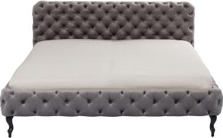 Kare Design Bett Desire 180x200cm, velvet silbergrau, luxuriöses Polsterbett,raffiniertes Samtbett, (H/B/T) 100x197x228cm