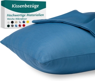 Kissenbezug 50x80 Mikrofaser Premium 2er Set Kissenhülle Deko für Kissen Bett/Sofa Stoff Superweicher Resistent Hypoallergen Anti-Milben Atmungsaktiv Kopfkissenbezug mit Verdecktem Zip Voll Waschbar