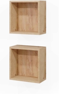 Wandregal Rudi Eiche 30 x 30 cm 2er Set Vicco