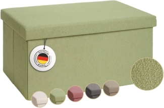 Laleni Sitzbank mit Stauraum groß - Truhenbank mit Stauraum 76x38 cm - Sitztruhe mit Stauraum - Bequemer Hocker mit Stauraum - Teddy Sitzbank für Kinder - Sitzkiste mit Stauraum - Sitzbox Grün