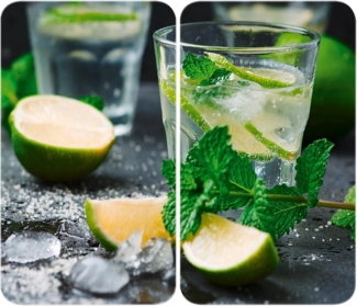 WENKO Herd-Abdeckplatte Mojito Glas 52x30cm 2Stück