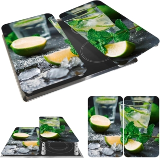 WENKO Herd-Abdeckplatte Mojito Glas 52x30cm 2Stück
