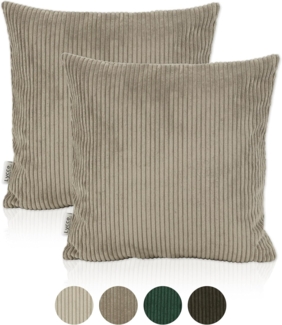 Lycce Dekokissen Kissenbezug 2er Set CORD Stoff (50 x 50 cm) - made in EU