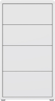 Forte Alice Springs Kommode 50 60, Moderne Kommode mit 4 Schubladen, Schlafzimmer, Wohnzimmer, Holzwerkstoff, Weiß, 54,5 cm breit x 99,1 cm hoch x 34,9 cm tief