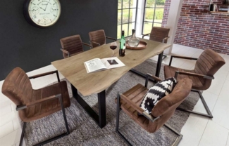 TABLES&Co Tisch 160x85 Akazie Natur Stahl Schwarz
