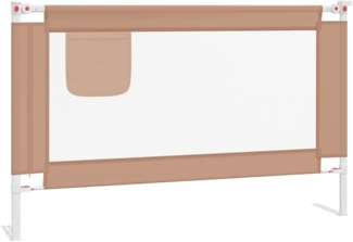 vidaXL Kleinkind Bettschutzgitter Bettgitter Kinderbettgitter Babybettgitter Gitter Kinderbett Babybett Rausfallschutz Taupe 120x25 cm Stoff