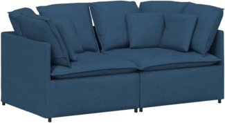 vidaXL Modulares Sofa mit Kissen Stoff Blau 3321244