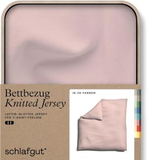 Schlafgut Knitted Jersey Bettwäsche | Bettbezug einzeln 200x200 cm | purple-light