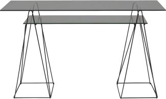 Kare Polar Schwarz 8mm ESG 135x65 cm Tisch, Glas, 72 x 135 x 65 cm