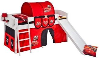 Lilokids 'Ida 4105' Spielbett 90 x 200 cm, Disney Cars, Kiefer massiv, mit Rutsche und Vorhang