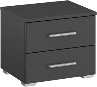 Rauch Möbel Base Nachttisch Nachtkommode, Graumetallic, 2 Schubladen, BxHxT 40 x 36 x 40 cm