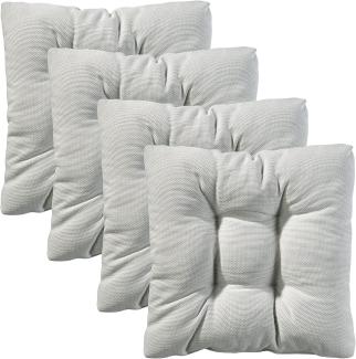 Traumnacht Stuhlkissen Cozy 4er Set, Bequeme Sitzkissen für Gartenstuhl, Küche oder Esszimmer, Indoor u. Outdoor, 40 x 40 x 6 cm, Weiss