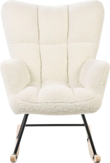 Schaukelsessel OULU Bouclé Weiß