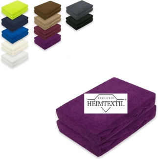 Doppelpack Frottee Spannbettlaken Premium Lila 90 - 100 x 200 cm