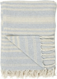 Wohndecke IB Laursen Plaid Creme Hellblau Streifen, Ib Laursen