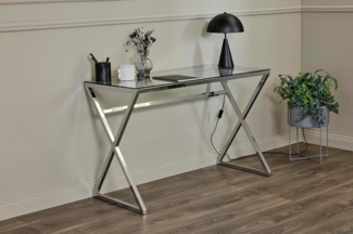 Jahnke Glasschreibtisch Xtra Desk Klarglas/Chrom