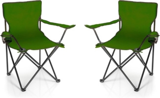 BigDean Campingstuhl 2x Faltstuhl Campingstuhl Anglerstuhl Getränkehalter Klappstuhl