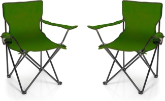 BigDean Campingstuhl 2x Faltstuhl Campingstuhl Anglerstuhl Getränkehalter Klappstuhl