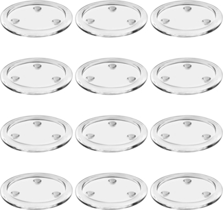 Belle Vous Becheruntersetzer Klare Untersetzer für Kerzengläser (12 Stück), 12-tlg.