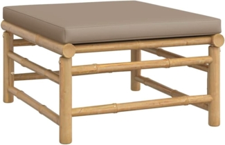 vidaXL Gartenhocker mit Taupe Kissen Bambus 362288