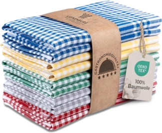 Laynenburg Geschirrtuch 10er Set Premium Geschirrtücher aus Baumwolle 45x65 cm fusselfrei, (10-tlg), Küchentücher fusselfrei & modern Vintage Küchenhandtücher