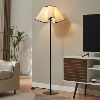 Stehleuchte Ashton 153cm Schwarz/Weiß [lux. pro]