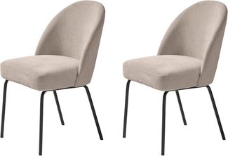 4-Fußstuhl >Cadiz< (2er Set) in Chenille Grau/Schwarz - 48,5x84x57 (BxHxT)