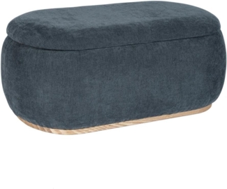 Vente-unique - Hocker mit Stauraum - Strukturstoff - Blau - MOPILO