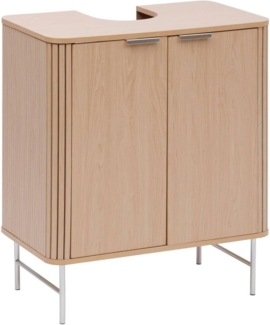 5 five simply smart 5Five – Liora Beige Waschtischunterschrank – 70 x 40 x 80 cm – Liora Doppelunterschrank, Wohnaccessoire, Alltagstauglich
